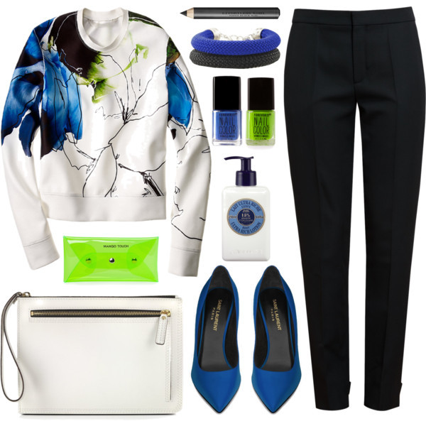 A fashion look from February 2014 featuring Reed Krakoff sweatshirts, Chloé pants and Yves Saint Laurent pumps. Browse and shop related looks.