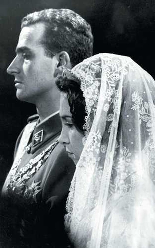 King Juan Carlos of Spain and Queen Sofia on their wedding day