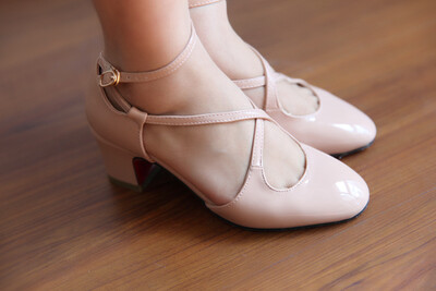 【小禹】赫本风优雅复古vintage 玛丽珍绑带皮鞋芭蕾鞋高跟鞋单鞋