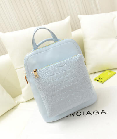 时尚双肩包女包韩版 鳄鱼纹学院风多功能单肩斜挎包背包