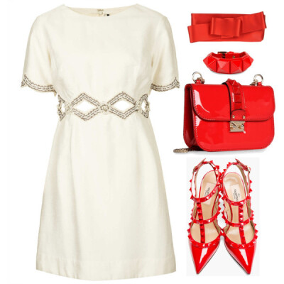 A fashion look from December 2013 featuring Topshop dresses, Valentino pumps and Valentino shoulder bags. Browse and shop related looks.