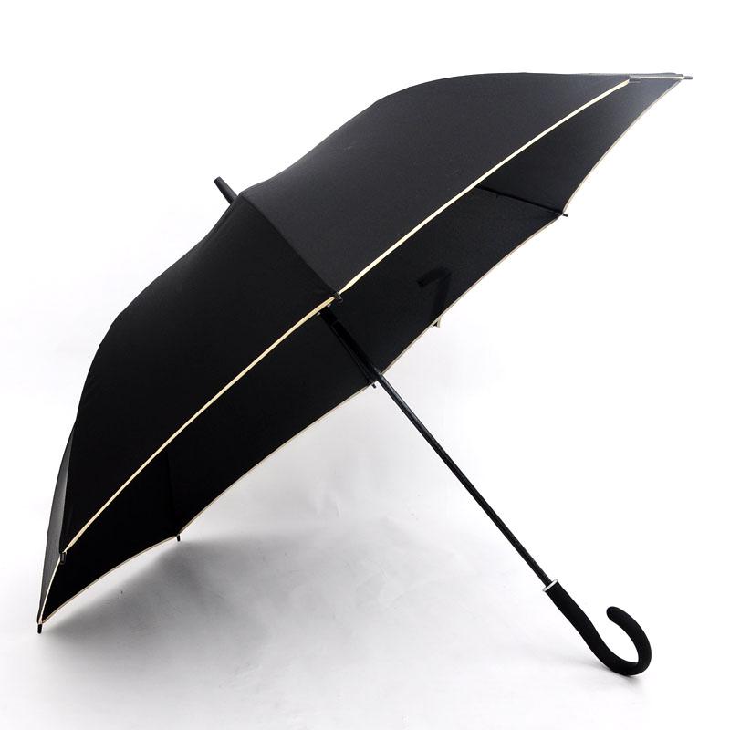 时来晴雨伞全纤维加大长柄伞防紫外线 纯色男士伞 高尔夫伞弯钩