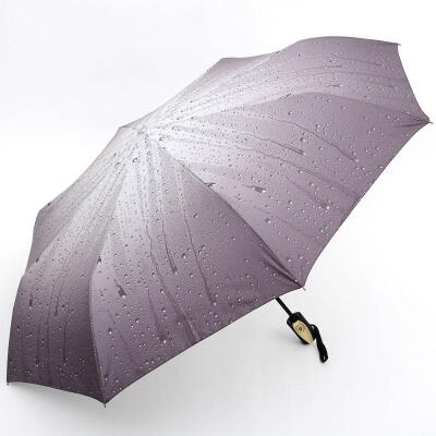 三象叠自动伞 晴雨伞遮阳伞太阳伞 银胶防紫外线 10骨加大 雨滴