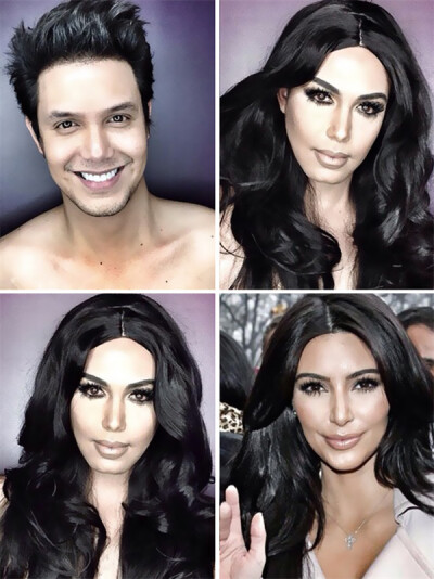 这哥们叫Paolo Ballesteros，他有个绝技，就是把自己化妆成各种女性名人。