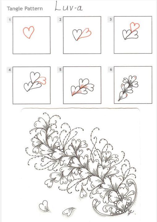 How to draw LUV-A « TanglePatterns.com - zentangle - patterns