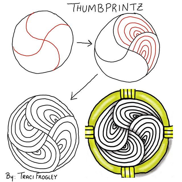 Thumbprintz~Zentangle - More doodle ideas - Zentangle - doodle - doodling - zentangle patterns. zentangle inspired - #zentangle #doodling #zentanglepatterns