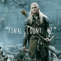 @ssooddaa 我觉得煎牡蛎特别的棒，就是他说的elvish princeling，小叶子那种小王子的感觉，啊啊啊。低着头自己在那里玩弓，习惯性嘟嘴不用卖天然萌。自我感觉“超级帅”模特步登场，实在是太可爱了嘤嘤嘤。#Legolas##LOTR#