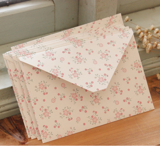 苏米格★zakka杂货复古做旧信封 清新小碎花明信片收纳信封
