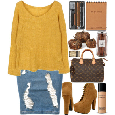 A fashion look from October 2014 featuring Frame Denim skirts and Louis Vuitton handbags. Browse and shop related looks.