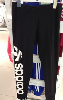 阿迪达斯 adidas女款logo运动打底裤范冰冰显瘦女裤Z37726 Z37727