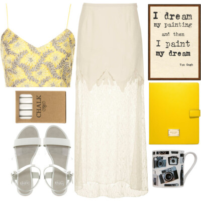 A fashion look from March 2014 featuring Topshop tops, Topshop skirts and Faith sandals. Browse and shop related looks.