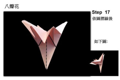 折纸花折纸大全图解之八瓣花折纸教程