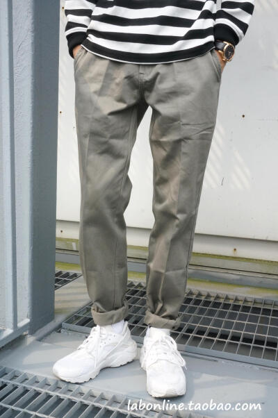 Lab 男士休闲裤 修身直筒长裤Dickies款工装裤 卡其裤 斜纹布