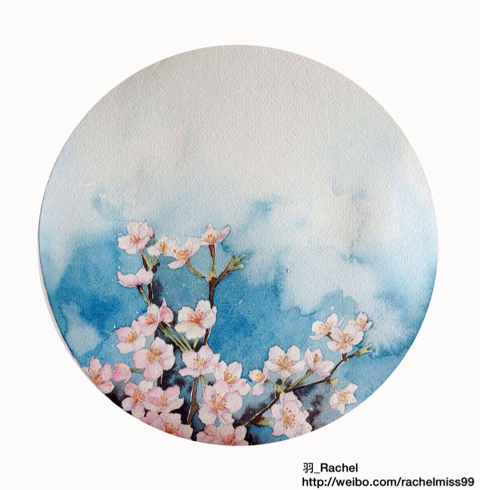 樱花_水彩，花，樱花