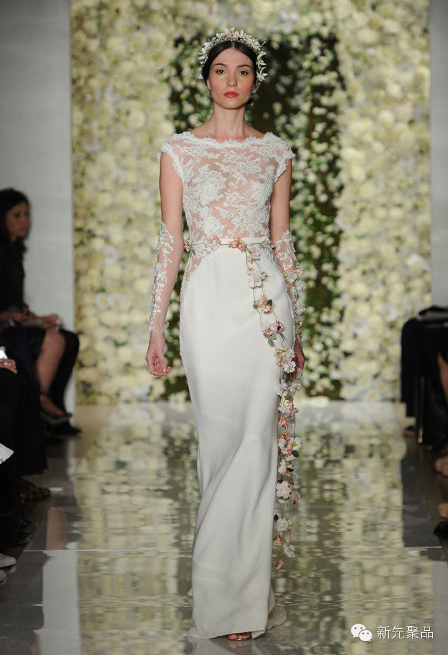 Reem Acra 2015秋季婚纱：清新婉约的花美人