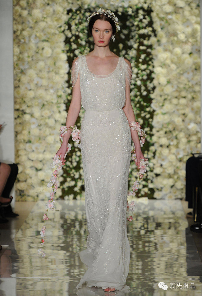 Reem Acra 2015秋季婚纱：清新婉约的花美人