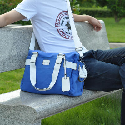 韩版 男士手提包单肩斜挎包 潮流书包休闲帆布包包 旅行包