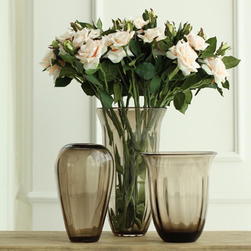 欧式现代简约创意饰品玻璃花瓶仿真花假干花水培插花花器客厅摆件