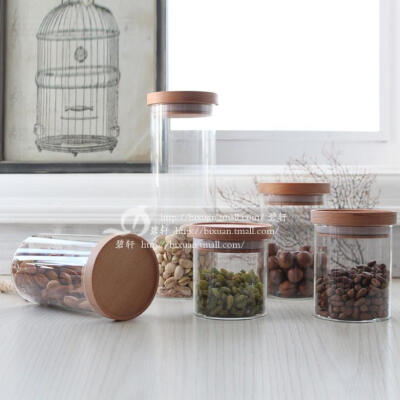 美式现代简约茶叶罐干果杂粮糖果罐家居日用品透明玻璃密封储物罐