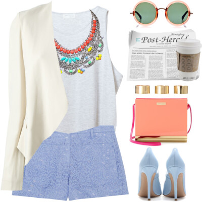 A fashion look from March 2014 featuring Zara tops, Vanessa Bruno jackets and N°21 shorts. Browse and shop related looks.