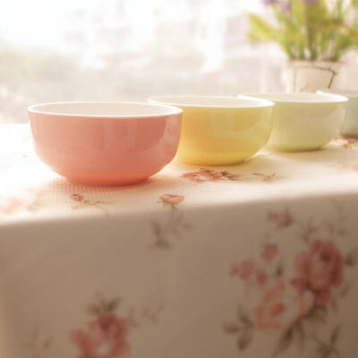 买3送1 乐享 景德镇陶瓷器 可爱糖果色 饭碗 小碗 色拉碗 创意碗