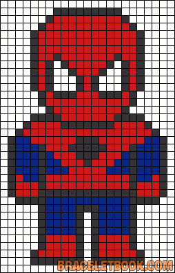 Spiderman perler bead pattern, but could probably use for cross stitch