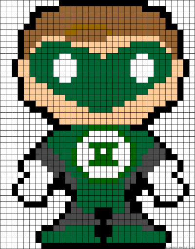 Green lantern perler bead pattern