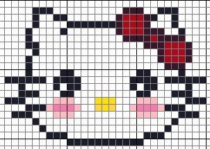 Hello Kitty perler bead pattern
