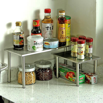 厨房不锈钢转角架 厨房调料收纳架角落架 创意双层花架盆栽置物架