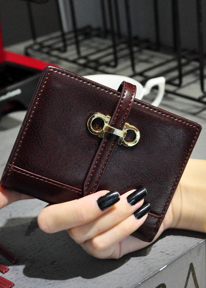 韩版短款钱包女零钱包女真皮牛皮时尚潮流小钱包