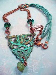 Verdigris Patina Necklace  by RoEnchantedDesigns