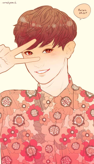 EXO灿烈手绘插画Fanart CR.CR.モモ子(comic.pixiv.net)