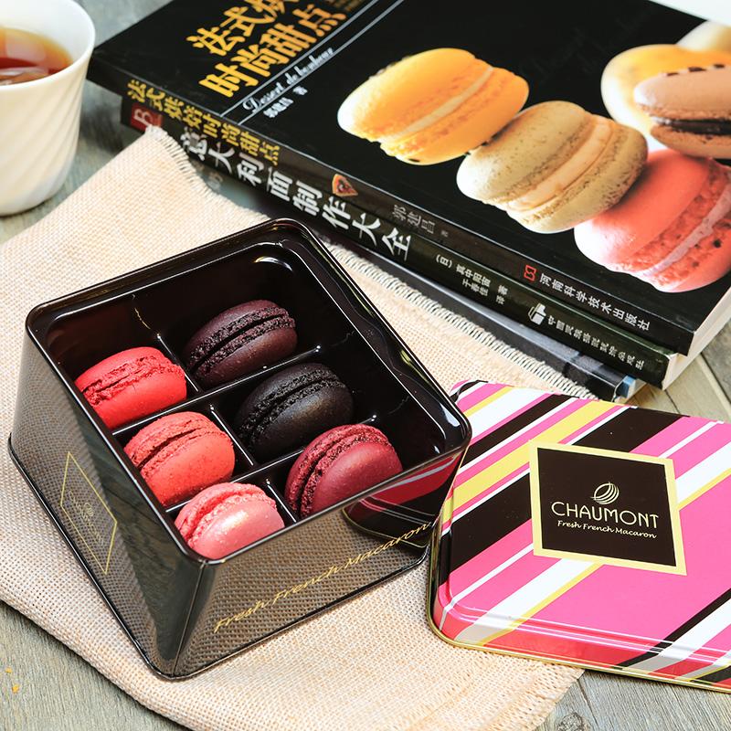法国空运进口 肖蒙6粒马卡龙Macaron高级甜点铁盒红色果味系列