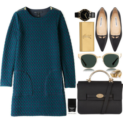 A fashion look from November 2013 featuring MARC BY MARC JACOBS dresses, Manolo Blahnik flats and Mulberry shoulder bags. Browse and shop related looks.