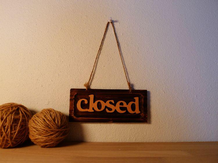 zakka炭化木自然森系小门挂打烊了关门了不营业标语小木质挂牌