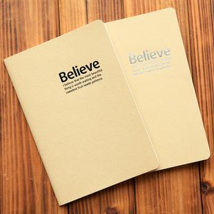 韩国文具 Believe系列黑白车线本 简约时尚学生笔记本 牛皮记事簿