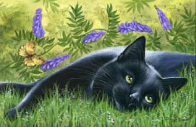 手绘萌猫，将呆萌进行到底。丨来自画家Irina Garmashova。