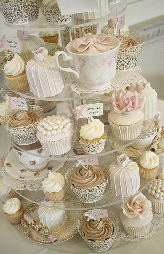 Afternoon tea - love the tone on tone of white and cream theme.