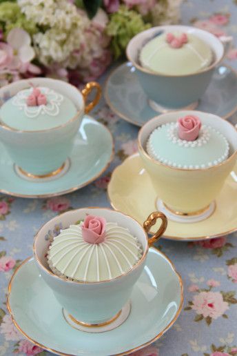 Cute little tea cup / cupcake display idea from Wedding Magazine