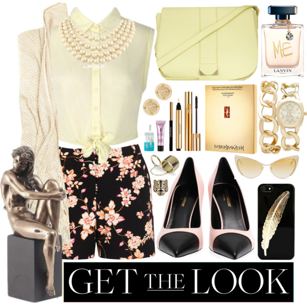 A fashion look from July 2014 featuring Miss Selfridge shorts, Yves Saint Laurent pumps and See by Chloé shoulder bags. Browse and shop related looks.