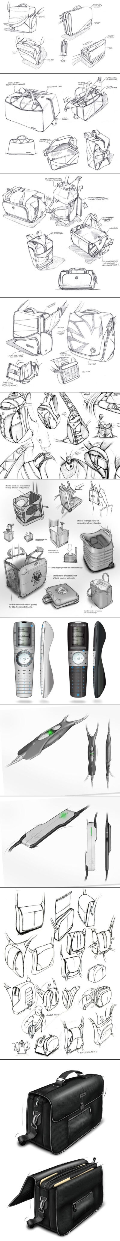 product design sketching, sketches, soft goods sketching, bag design. studioFAR - Soft G - created via http://pinthemall.net