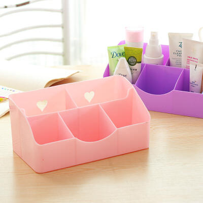 日式五格化妆品收纳盒 多用途办公桌面杂物盒 可挂式收纳小整理盒