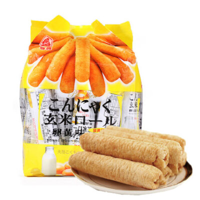 北田 玄米口蒟蒻糙米卷 台湾进口零食品 牛奶/卵黄味/海苔 160g