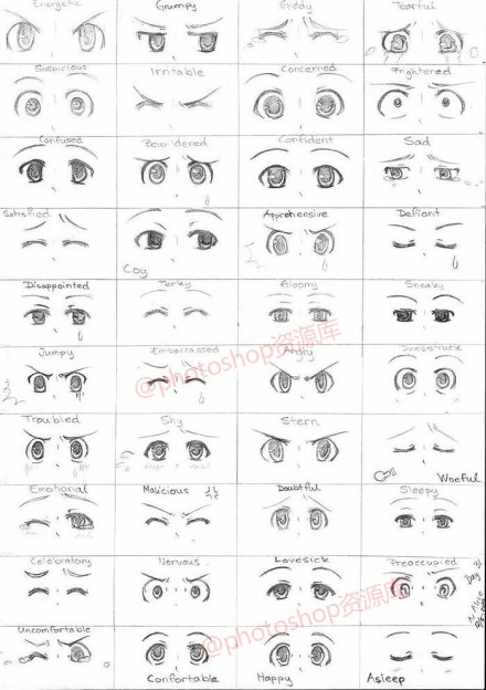 分享一组动漫绘画教程【各种眼睛的画法】~简单萌爆了~转需吧~ヾ(●´▽｀●)ノ