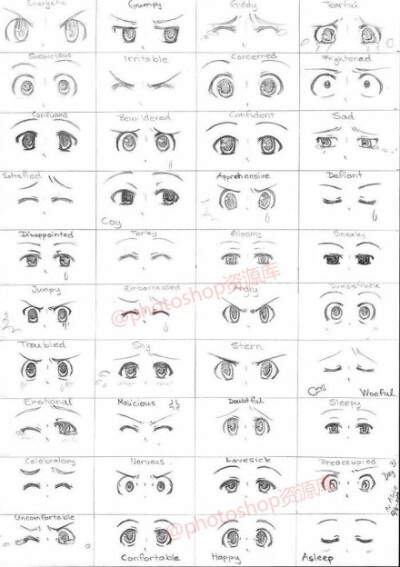 分享一组动漫绘画教程【各种眼睛的画法】~简单萌爆了~转需吧~ヾ(●´▽｀●)ノ