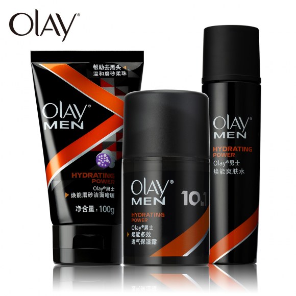 Olay玉兰油男士焕能爽肤水+补水保湿露+控油洁面啫喱套装