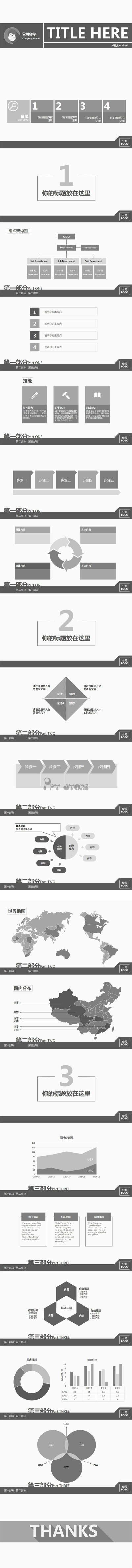 大气 简洁 商务报告模版