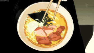 ｡◕‿◕｡via：animefoodgifs