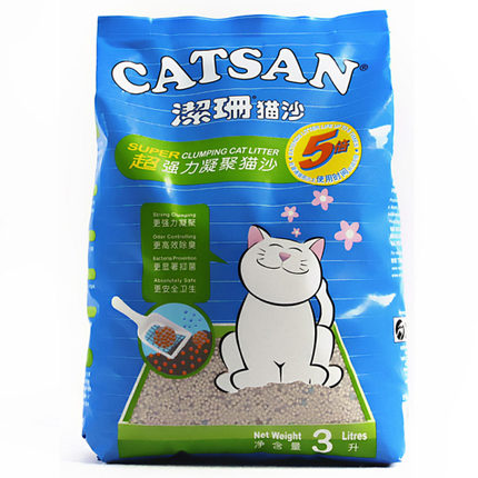 洁珊猫砂3L 膨润土猫砂高结团除臭抗菌 猫咪用品猫砂25省包邮