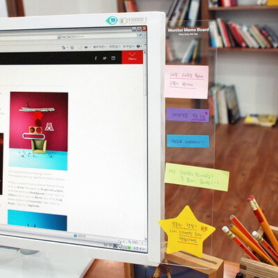 正品韩国文具 电脑显示器专用便利贴留言板 便签贴板 显示器侧板